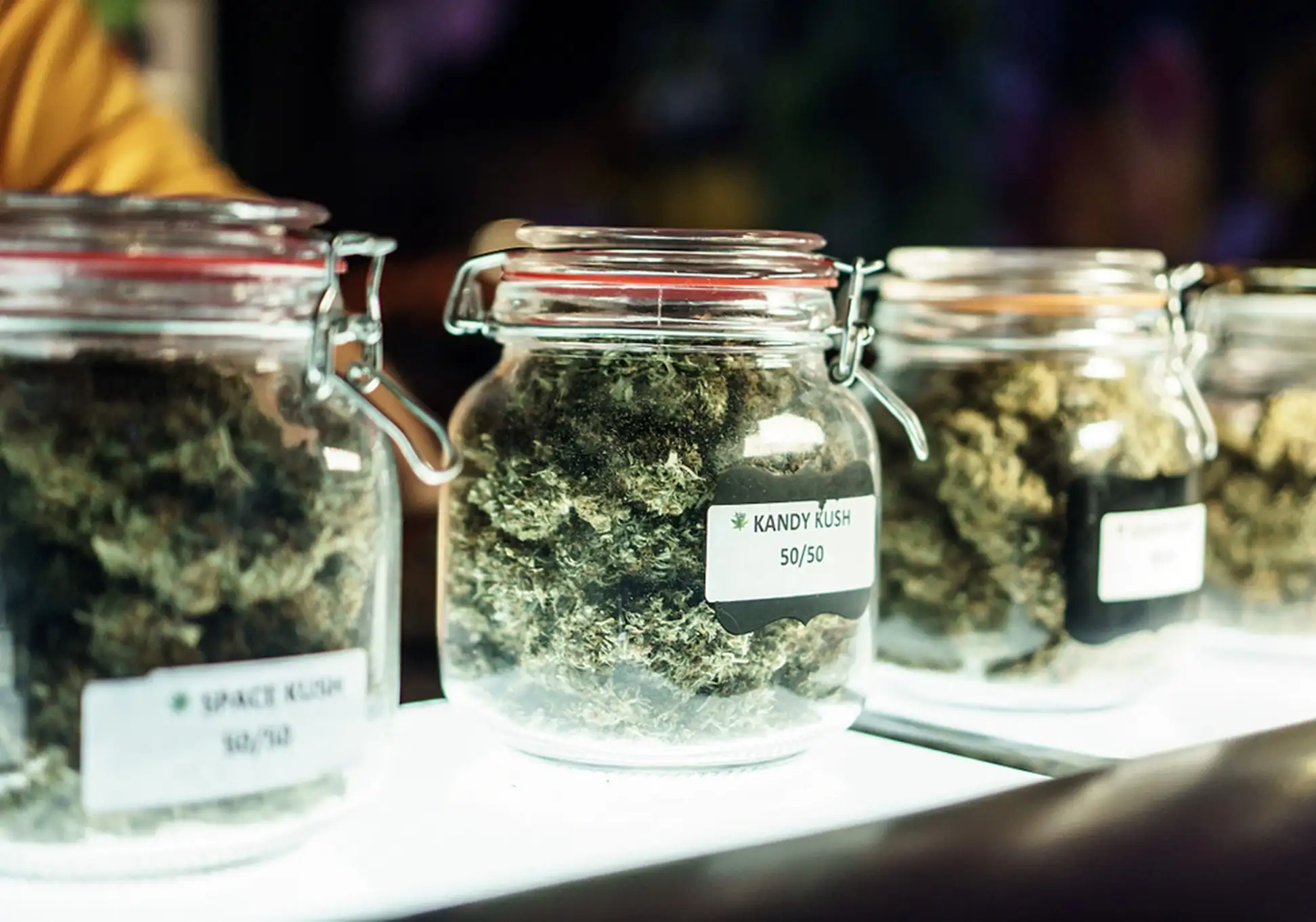 cannabis strains in a jar