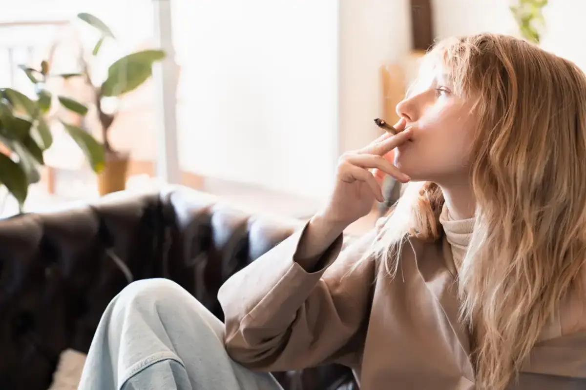 young woman smoking