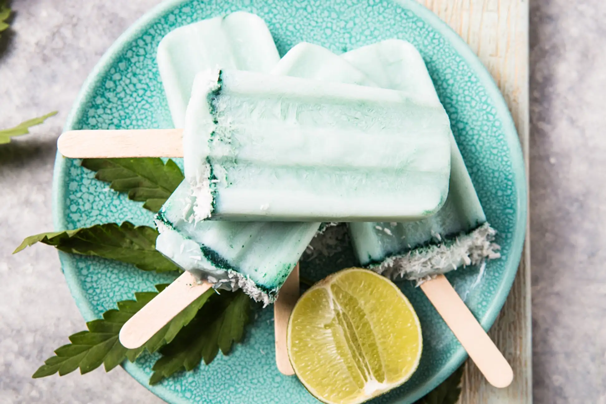 Lime and Mint Popsicles