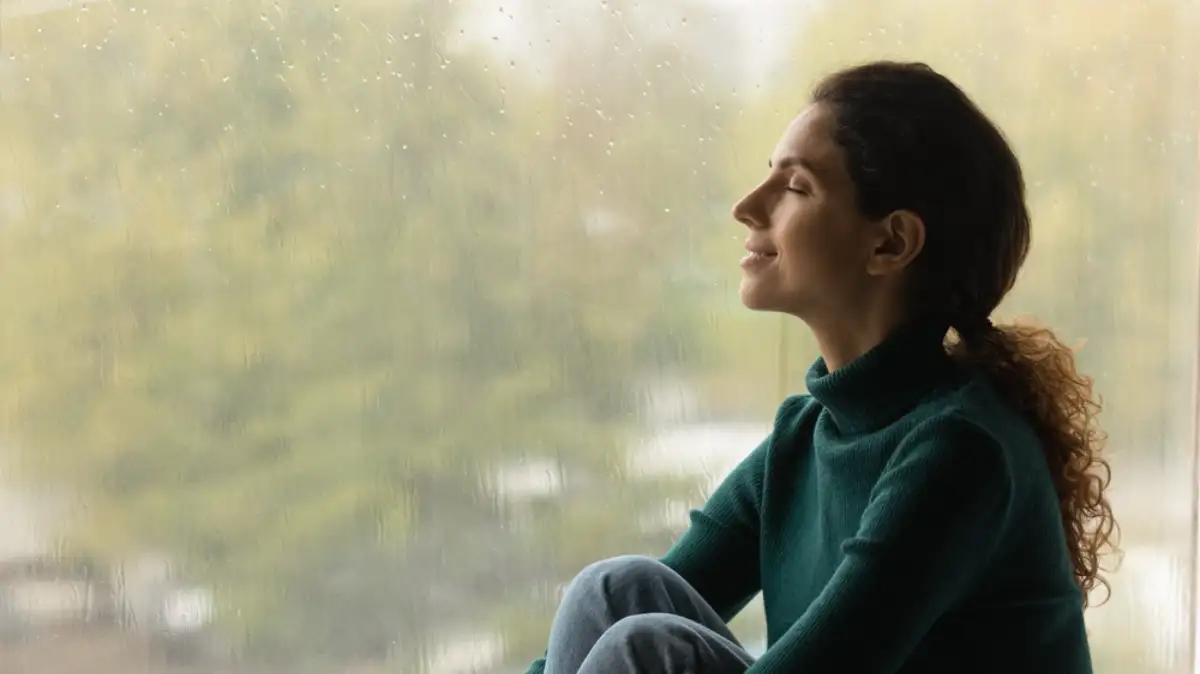 Young Woman experiencing stress relief